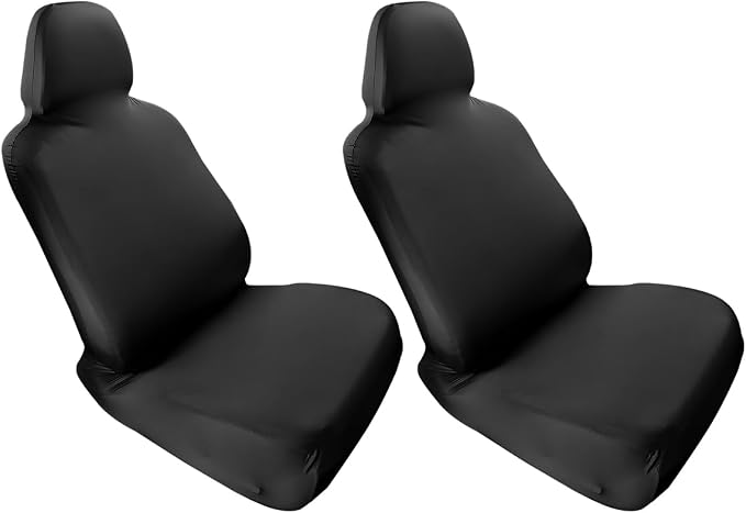 Car Seat Cover, Elastic Waterproof Dustproof Vehicle Front Seat Protector, Scratch Proof Automotive Interior Front Chair Cover Accessories, Universal Fit (Black) - Image 7
