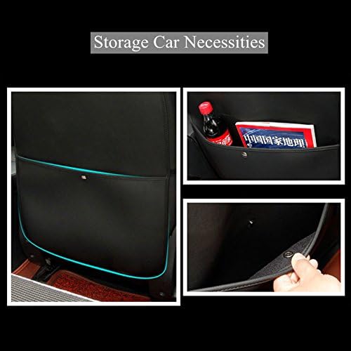 HCMAX 2 Pack Kick Mat Car Seat Back Protector Waterproof Easy to Clean Multifunctional Organizer Storage Bag Travel Accessory PU Leather Black-Red - Image 5