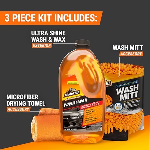 Armor All Cleaning Kit, Car Wash Soap, Wash Mitt & Microfiber Towel - Image 2