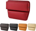 Kewucn Car Seat Gap Organizer, Adjustable Leather Front Seat Gap Filler Storage Box, Multifunctional Auto Console Side Pocket Organizer for Phone Glasses Key Card, Car Accessories (Red) by Kewucn