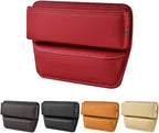 Kewucn Car Seat Gap Organizer, Adjustable Leather Front Seat Gap Filler Storage Box, Multifunctional Auto Console Side Pocket Organizer for Phone Glasses Key Card, Car Accessories (Red) by Kewucn