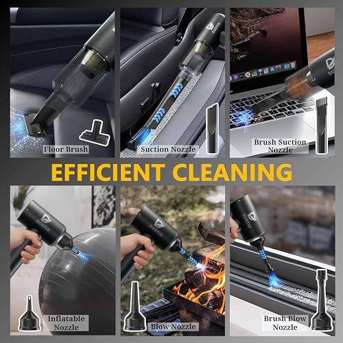 Car Vacuum Cordless Handheld Vacuum Cleaner Mini Portable Car Vacuum Brushless Motor Rechargeable Type C Blower Inflator Deflator Car Cleaning Kit (DX-1 Pro) - Image 4