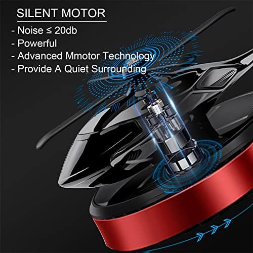 Helicopter Solar Rotating Air Freshener, Al Alloy Car & Home Décor|Red - Image 4