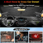 for Windshield Sunshade Umbrella for 2016-2026 Honda Ridgeline, Custom Fit Windshield Sun Protector Cover, 6-Layer Heat-Resistant Fabric, Ultra-Strong Fiberglass Frame (for 2016-2026 Ridgeline) - Image 3
