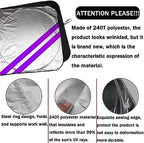 Front Windshield Sun Shade Fit for Dodge Charger Challenger Durango Journey Universal Fit to All Dodge Cars Foldable Sun Visor Protector Custom Fit Dodge Window Sunhade (Purple Trim) - Image 4