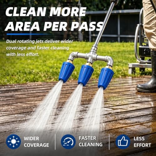Triple Pressure Washer Turbo Nozzle, 3-Head, 1/4-Inch Quick Connect - Image 2