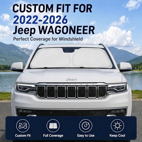 Windshield Sun Shade Sunshade for Jeep Wagoneer 2022-2026 - Image 2