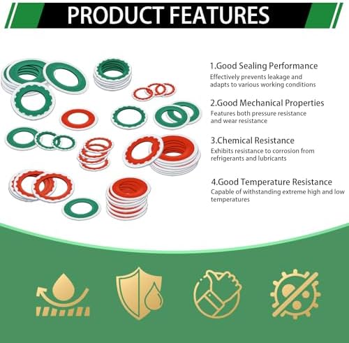 80PCS A/C Compressor Seal Washers Assortment Kit, A/C Gaskets - Image 3