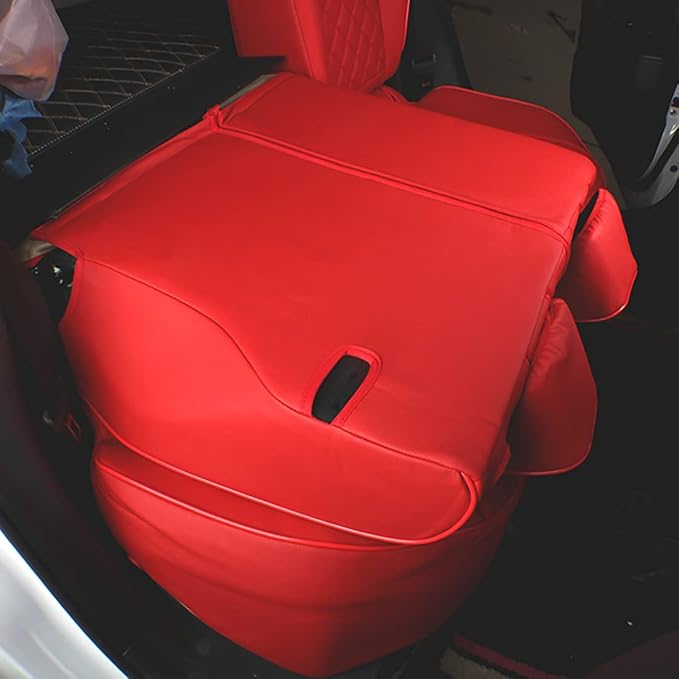 EKR Seat Covers for Honda Accord 2023 2024 2025 2026 EX,SE &2023-2026 (Hybrid) Sport,EX-L,Sport-L,Touring,(Rear Row W/40/60 Split Backrest),Leather Seat Covers for Trucks Full Set (Red) - Image 5