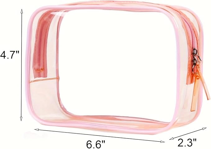 Buminee Clear Pouch Small, Makeup Bag, 6.6"x2.3"x4.7" TSA Approved Toiletry Bag, Clear Travel Bags for Toiletries, Cosmetic Bag for Women-9 Pack - Image 2