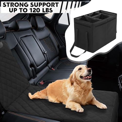 HOMBYS Back Seat Extender for Dogs,Dog Car Seat Cover with Storage Car Organizer,Dog Car Seat Extender with Storage for Front or Back Seat,Waterproof Scratch Proof Cover for Cars Trucks and SUVs,Large - Image 3
