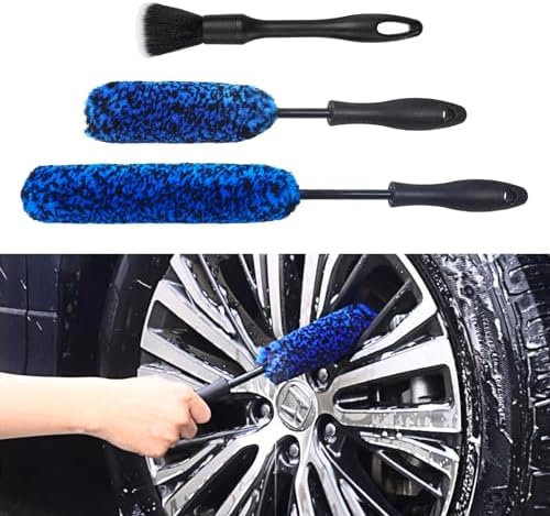3PCS Wheel Brush Kit for Cleaning Wheel and Tire, Wheel and Rim Brush, Car Detailing Brushes, Bendable & Durable Car Wheel Rim Cleaner Brush Set,Car Detailing Cleaning Brush Supplies Kit - Image 7