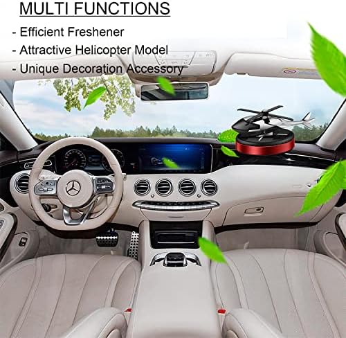 Helicopter Solar Rotating Air Freshener, Al Alloy Car & Home Décor|Red - Image 5