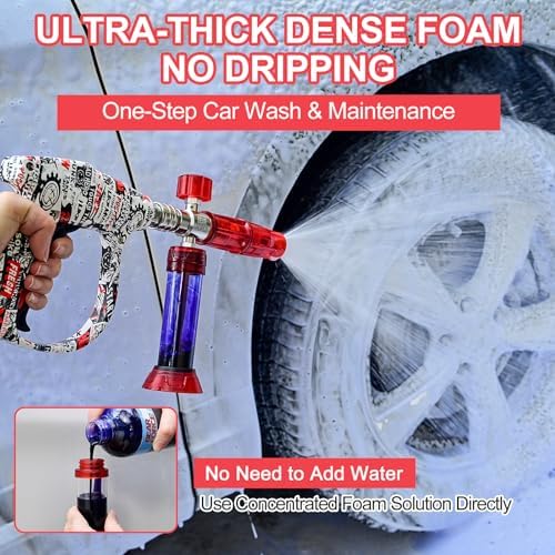 BEAR FORCE Pressure Washer Gun Up to 3000 PSI with Undiluted Mini Foam Cannon Set, 5 Spray Nozzles, Power Washer Spray Gun with 3/8'' Swivel Quick Connect, M22-15mm Connector, Car Wash, Car Detailing - Image 2