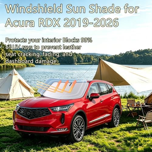 Windshield Sun Shade for Acura RDX 2019-2026, 4-Layer 240T Foldable UV Block Car Accessory to Cool Interior - Image 2