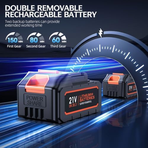 Car Vacuum Portable Cordless, 50000Pa Strong Suction Brushless Motor, Handheld Vacuum with 2 Batteries & Charger, 6-in-1 Rechargeable Vacuum Cleaners for Home, Pet Hair & Keyboard Ink Black - Image 4