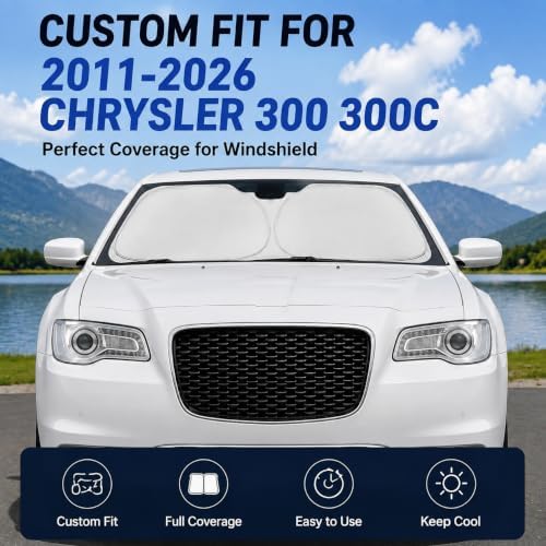 Custom Fit Windshield Sun Shade for Chrysler 300 300C 2011-2026 - Image 2
