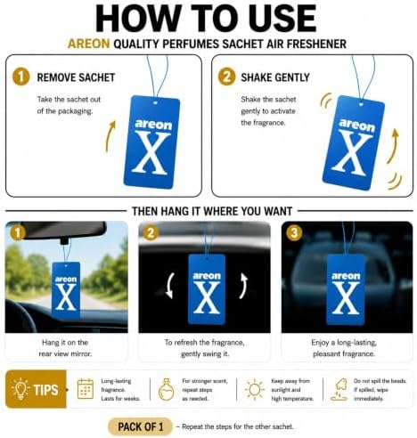 AREON X Beverly Hills Paper Hanging Car Air Freshener - Pack of 12 - Image 4