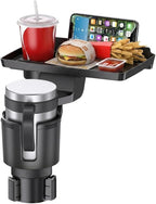 Car Cup Holder Tray，Automotive Cup Holder Expander for car，Large Drink Holder，10” Detachable Car Food Tray Table for Eating with Anti-Slip Base,Fit for Front & Back Seat by VAULITSAFE