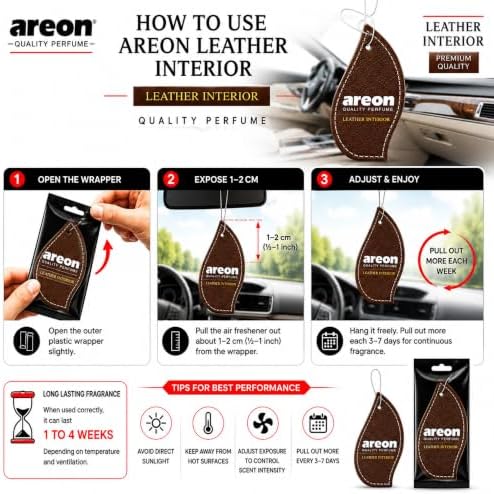 AREON MON Leather Interior Scent Hanging Car Air Freshener Pack of 12 - Image 4