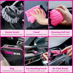 THINKWORK Car Detailing Kit with Vacuum, Pink Car Cleaning Accessories Set - Image 5