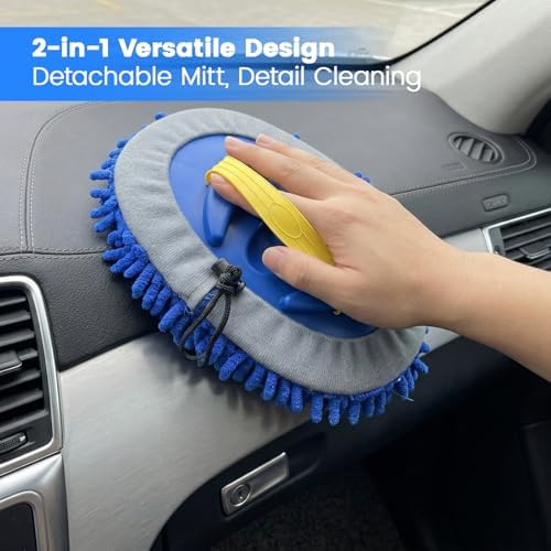 42" Car Wash Brush, Portable Car Wash Mop with Ultralight Telescopic Handle - Image 5
