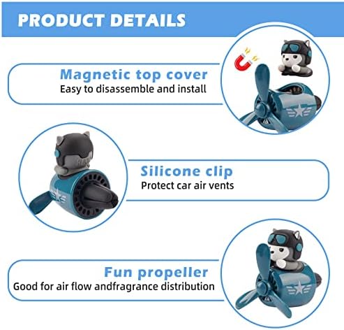 Car Air Fresheners Cartoon Pilot Automotive Air Outlet Propeller Cute Car Diffuser Creative Car Perfume Decoration for Car Vent Clips Car Vent Clip Air Freshener Accessories for Women Men - Image 3