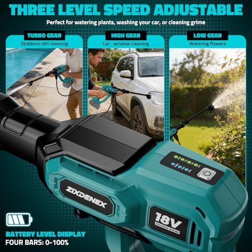 Cordless Portable Washer for Makita 18V Battery, 1000 PSI Portable Handheld Washer with Brushless Motor, 6-in-1 Nozzle, 3 Level Adjustable for Car Yard Fence Wall Clean (Battery Not Included) - Image 4