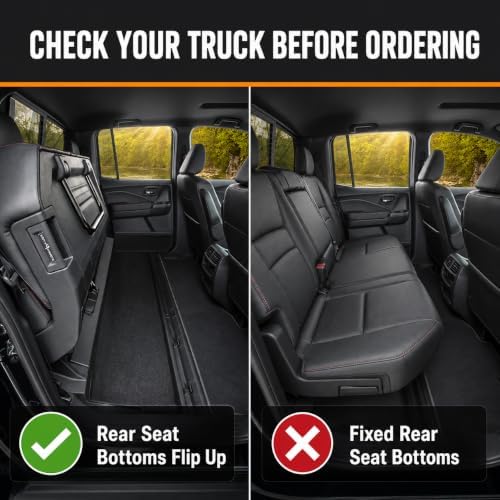 Truck Floor Hammock for Dogs with Flip-Up Rear Seats 100% Waterproof Pet Truck Seat Cover with Mesh Visual Window Senior Dog Friendly & Nonslip Fits Ford F150,F250 RAM 1500,Silverado - Image 2
