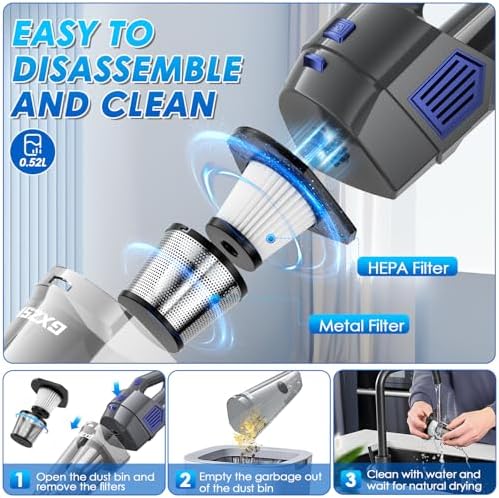 Gxzsk Handheld Vacuum Cordless, Hand Held Car Vacuum Cleaner, Hand Vacuum - Image 5