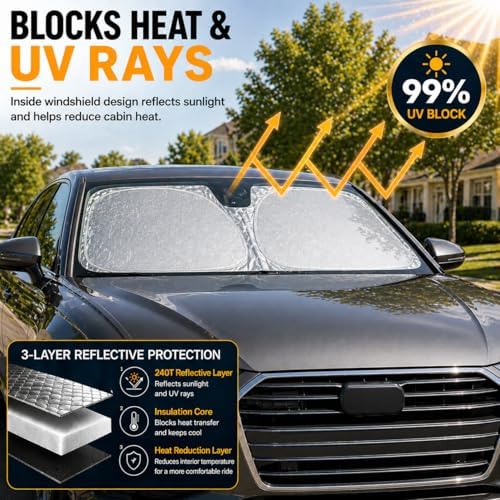 Audi A6 A7 A8 Dedicated Windshield Sun Shade, Sunshade Windshield Visor for Audi A6 A7 A8 1995-2025. - Image 2