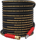 Hourleey 50FT Pressure Washer Hose with 3/8 Inch Quick Connect, High Tensile Wire Power Washer Hose, 4000 PSI by Hourleey