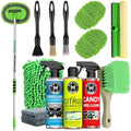 Wontolf 17pc Car Wash Kit, Car Cleaning Kit with Car Wash Brush Long Handle, Car Wash Soap, Interior Cleaner, Wheel Cleaner, Window Squeegee, Car Interior Detailing Kit for Cars Trucks RVs SUVs by Wontolf