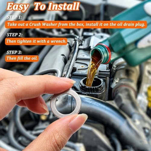 510PCS Oil Crush Washer,18 Sizes Oil Drain Plug Gaskets Assortment Kit,Automotive Aluminum Drain Plug Washer M6 M8 M10 M12 M14 M16 M18 M20 M22 M24 - Image 4