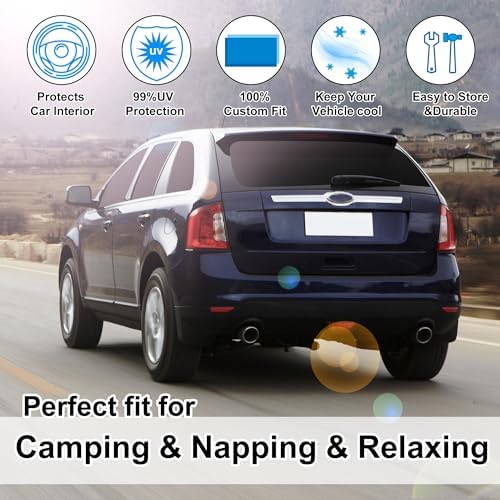 TINGLU Window Shades for Ford Edge 2007-2014 Accessories Car Side Full Windows Rear Triangular Windshield Sun Shade Sun UV Rays & Privacy Protection for Camping,Napping 8PCS - Image 6