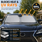 Lexus GS GX LS Windshield Sun Shade, Custom Fit Foldable Front Window Sunshade Protector, Blocks UV Rays and Heat, Fits 1990–2025 Models - Image 2