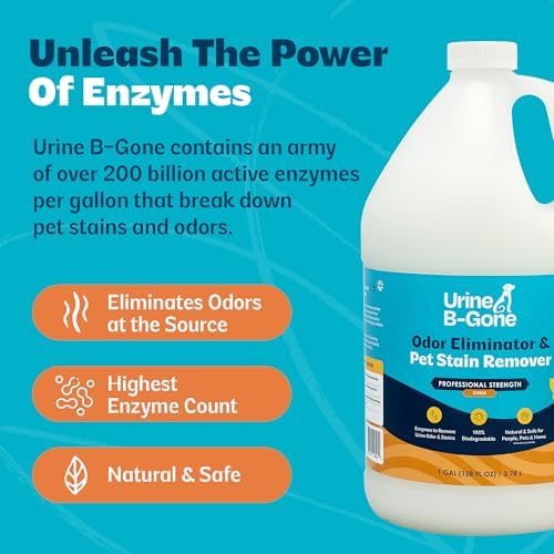 Urine B-Gone Enzyme Cleaner for Human, Cat & Dog Urine, Citrus, 1 Gallon - Image 6