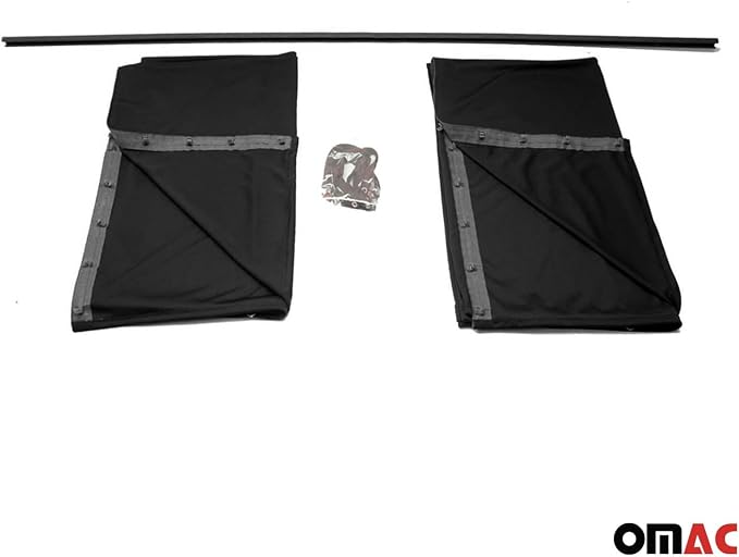 OMAC 54" x 71" Cab Divider Van Cabin Curtain Campervan Kit Black - Image 9