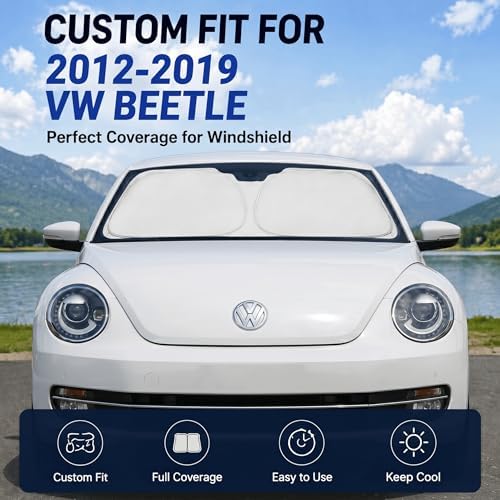 Custom Fit Windshield Sun Shade for Volkswagen VW Beetle 2012-2019 - Image 2