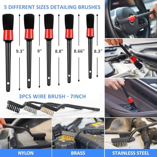44Pcs Car Wash Detailing Kit Cleaning Kits with Foam Gun Sprayer Wash Mop with Long Handle Collapsible Bucket Large Wash Mitt Towels Complete Interior Exterior Car Washing Supply Set Blue - Image 6