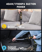 Fanttik Slim V10 Mate Cordless Car Vacuum, 4-in-1 Portable Mini Handheld Vacuum, 17000pa Suction Power, Upgraded Smart Display, 2 Suction Modes for Car, Office Desk, Keyboards - Image 4