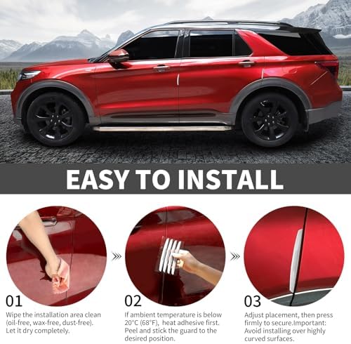 6 Inch 4Pcs 3D Carbon Fiber Texture Car Door Edge Protector Trim Strip Anti-Scratch and Anti-Collision Side Door Protectors Vehicle Exterior Accessories Sticker White - Image 5