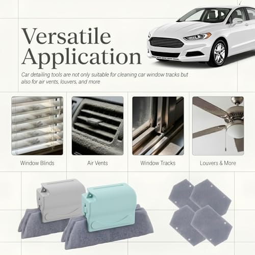2PCS New Magic Window Track Cleaner Tool,Non-slip Car Window Sill Cleaner Tool with Detachable Design,Versatile Car Windows Track Cleaning Tools for Cars Air Vents - Image 7
