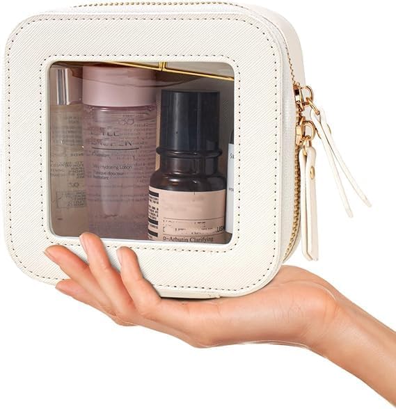 Clear Makeup Bag Small, Mini Travel Cosmetic Case Transparent TSA Approved Toiletry Bag with Zipper Portable Make Up Pouch for Purse Traveling Car Essentials Organizer for Women Men - Image 7