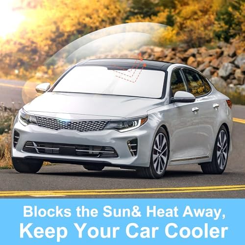 TINGLU Sun Shade for Kia Optima (Not for 2021 KIA K5) 2016-2020 Accessories Windshield Sun Shade Window Shade UV Rays Protection Sun Visor Cover with Steering Wheel Sunshade Storage Bag - Image 5