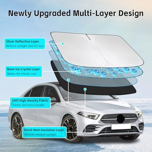 Windshield Sun Shade for Mercedes Benz A-Class A220 A200 2019-2026 Sunshade - Image 3