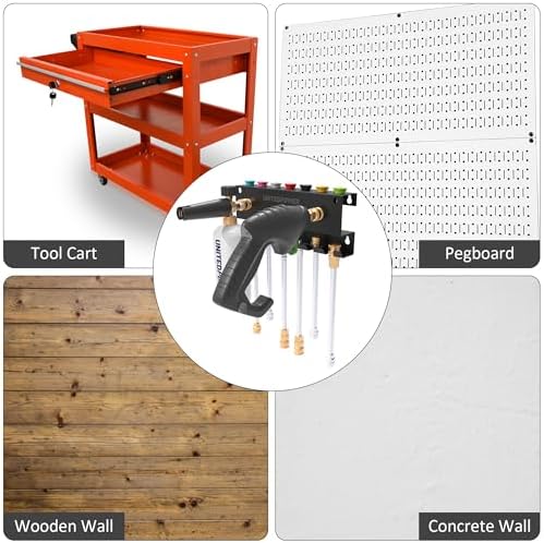 UNITEDPOWER Pressure Washer Gun Holder，Wall Mount Foam Cannon Holder，Tool Storage Rack for Pressure Washer Wand/Nozzle Tips, Car Wash Accessories Organizer, Black - Image 7