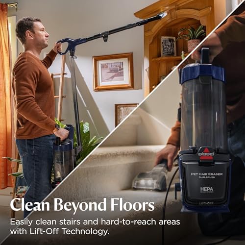 Bissell Pet Hair Eraser DualBrush Upright Vacuum with Two Brush Rolls, DualBrush Self-Cleaning Technology, HEPA Sealed Allergen System, Bright FurFinder Headlights, Lift-Off Pod, 42946 - Image 5