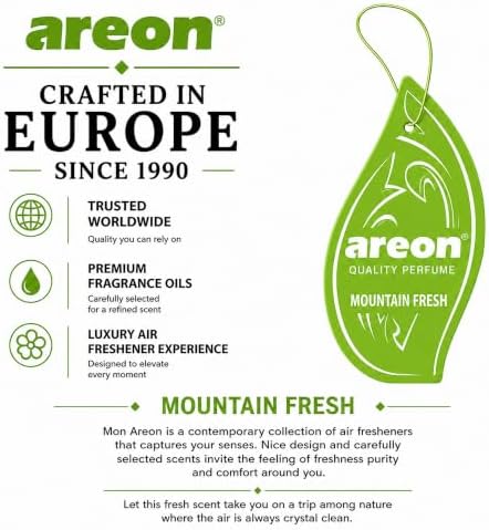 AREON MON MA17 Long Lasting Hanging Best Car Air Freshener Mountain Fresh Scent, 12 pack - Image 6