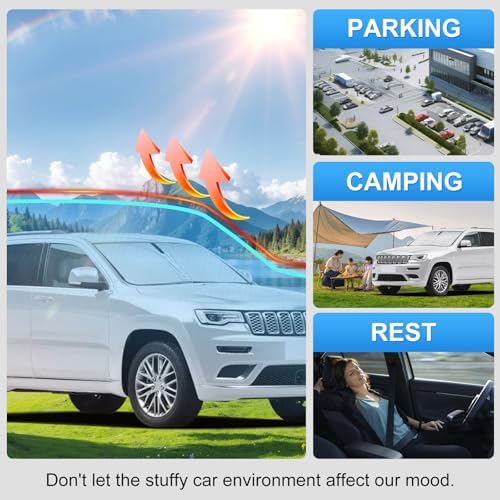 Custom Fit Windshield Sun Shade for Jeep Grand Cherokee 2014-2026 - Image 6